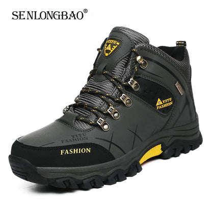 Waterproof Leather Sneakers Super Warm Men High Quality Outdoor Male Hiking Boots