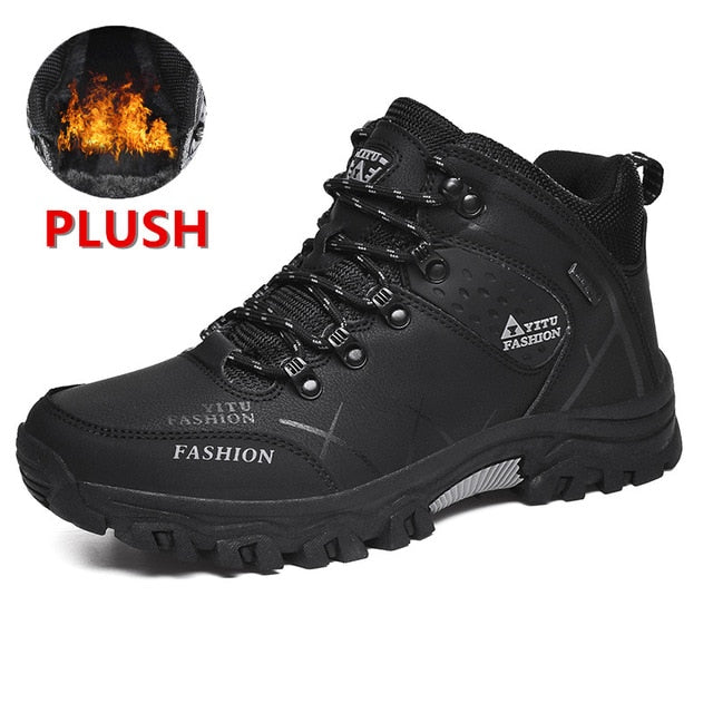 Waterproof Leather Sneakers Super Warm Men High Quality Outdoor Male Hiking Boots