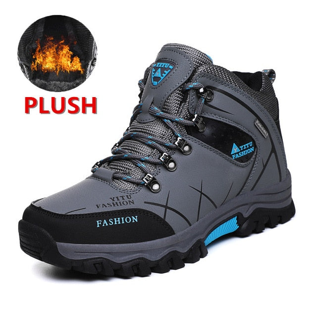 Waterproof Leather Sneakers Super Warm Men High Quality Outdoor Male Hiking Boots