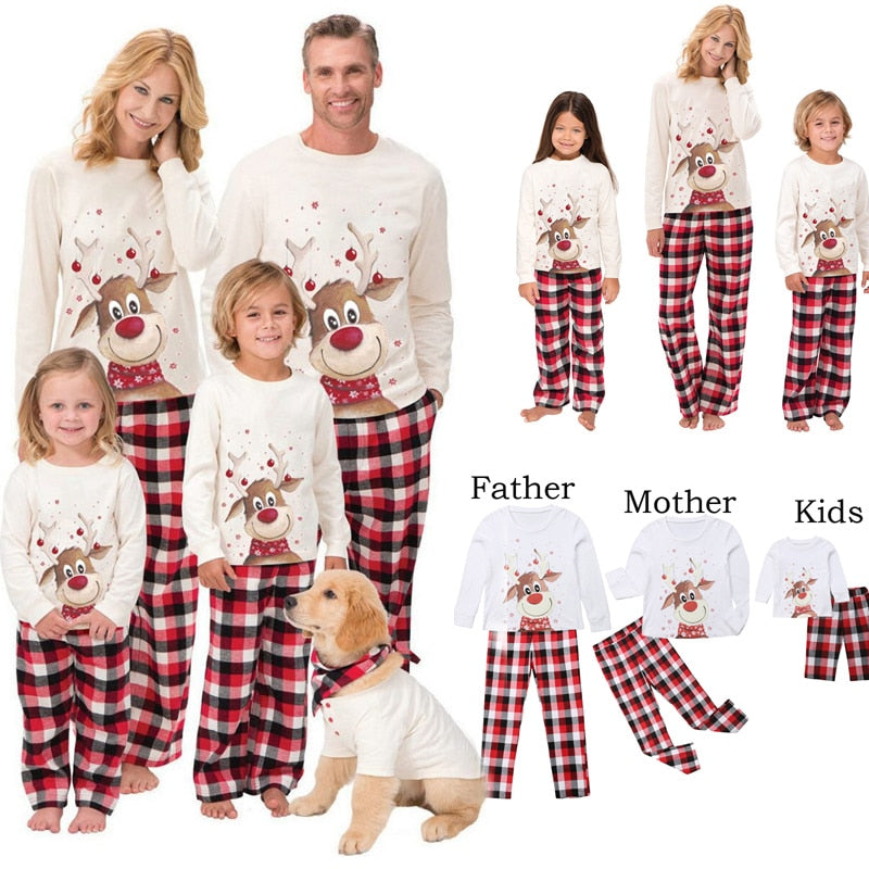 Christmas Pajamas Set Deer Print