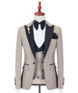 Elegant Grey Men Suit Prom Tuxedo Slim Fit 3 Piece (Jacket+Vest+Pants) Groom Wedding Suits For Men Custom Blazer