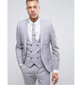 Elegant Grey Men Suit Prom Tuxedo Slim Fit 3 Piece (Jacket+Vest+Pants) Groom Wedding Suits For Men Custom Blazer