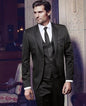 Elegant Grey Men Suit Prom Tuxedo Slim Fit 3 Piece (Jacket+Vest+Pants) Groom Wedding Suits For Men Custom Blazer