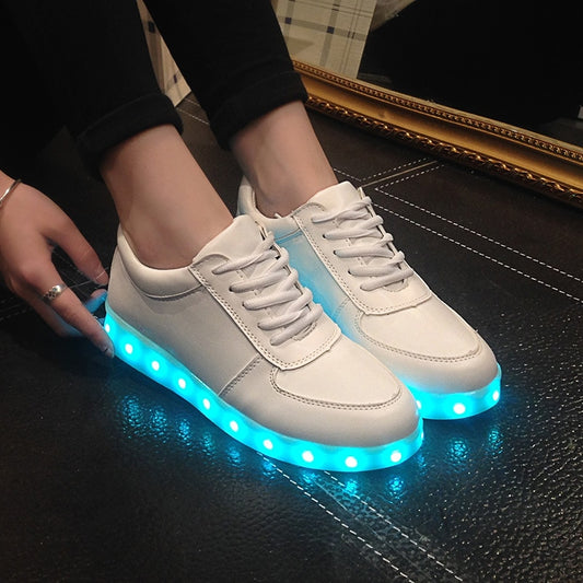 Lovers Lighted Footwear Fashion White Sneakers