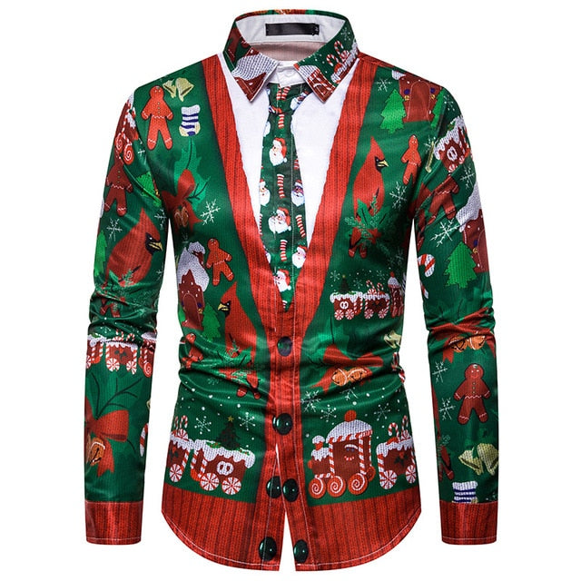 3D Christmas Shirt Men