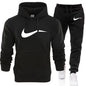 Men Hip Hop Sweatshirts+Sweatpants Autumn Winter Fleece Hooded Pullover