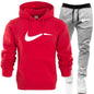 Men Hip Hop Sweatshirts+Sweatpants Autumn Winter Fleece Hooded Pullover