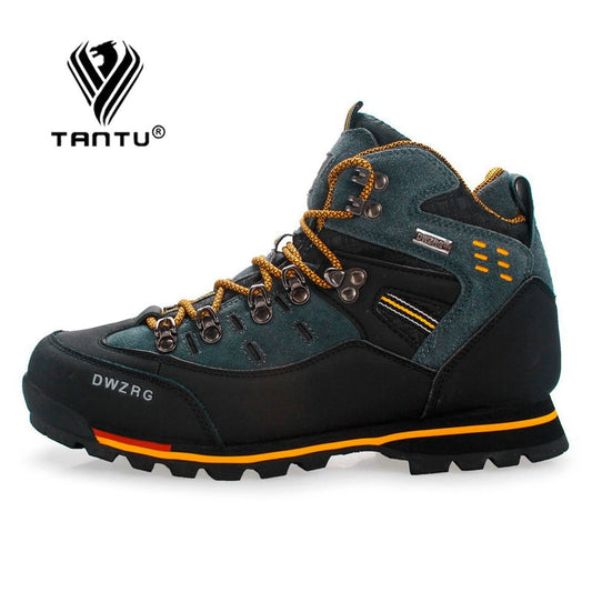 TANTU Men Hiking Shoes Waterproof Leather Shoes Climbing & Fishing