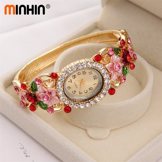 Ladies Crystal Flower Bracelet