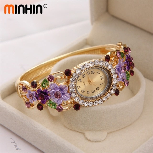 Ladies Crystal Flower Bracelet