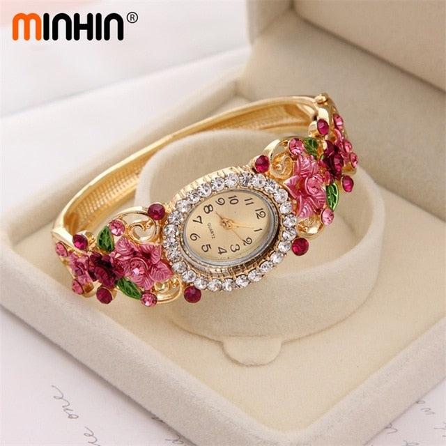 Ladies Crystal Flower Bracelet