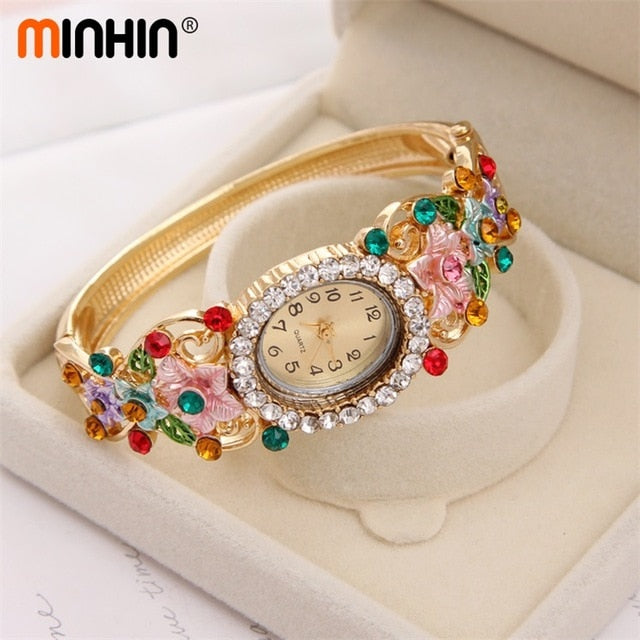 Ladies Crystal Flower Bracelet