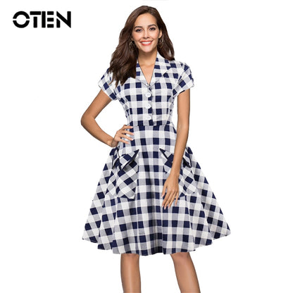 OTEN White and Blue tartan clothing