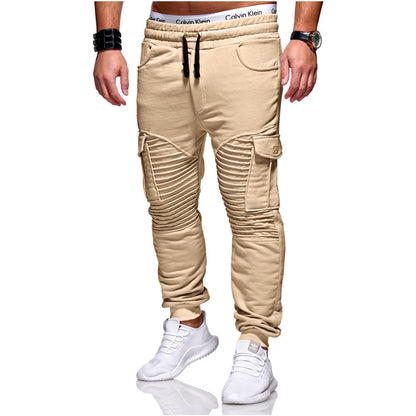 Casual Trousers Apparel Autumn Winter New Men's Pleated Fitness Pants