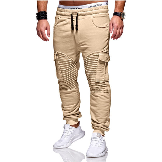 Casual Trousers Apparel Autumn Winter New Men's Pleated Fitness Pants