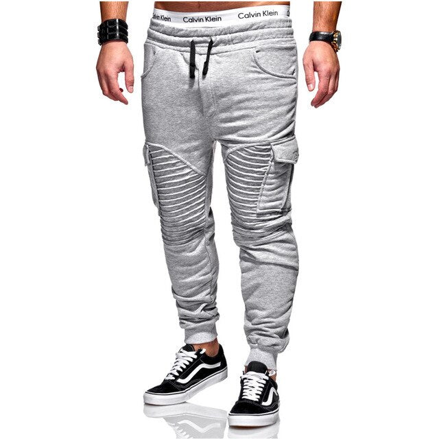 Casual Trousers Apparel Autumn Winter New Men's Pleated Fitness Pants