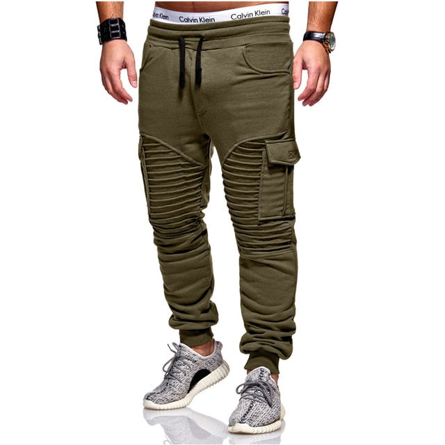 Casual Trousers Apparel Autumn Winter New Men's Pleated Fitness Pants