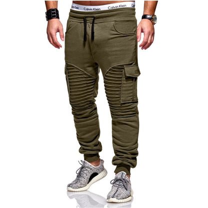 Casual Trousers Apparel Autumn Winter New Men's Pleated Fitness Pants