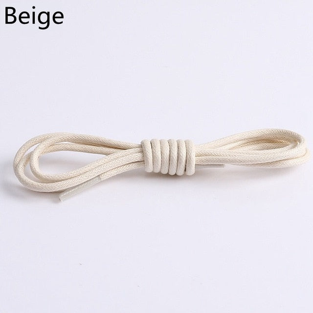 1Pair Waxed Cotton Round Shoe laces Leather Waterproof ShoeLaces