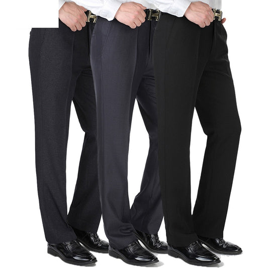 Men Formal Suit Pants Loose Middle Age Male Trousers