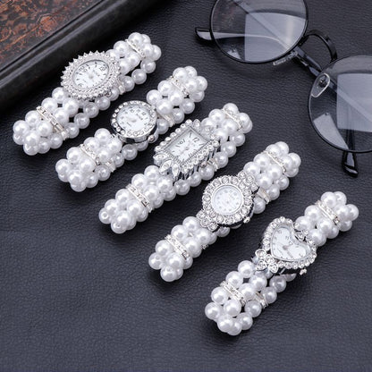 Women Watch Simulated Pearl Rhinestone