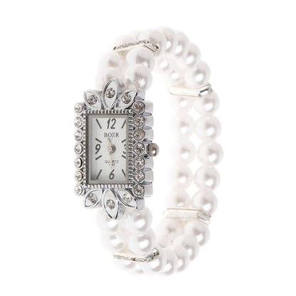 Women Watch Simulated Pearl Rhinestone