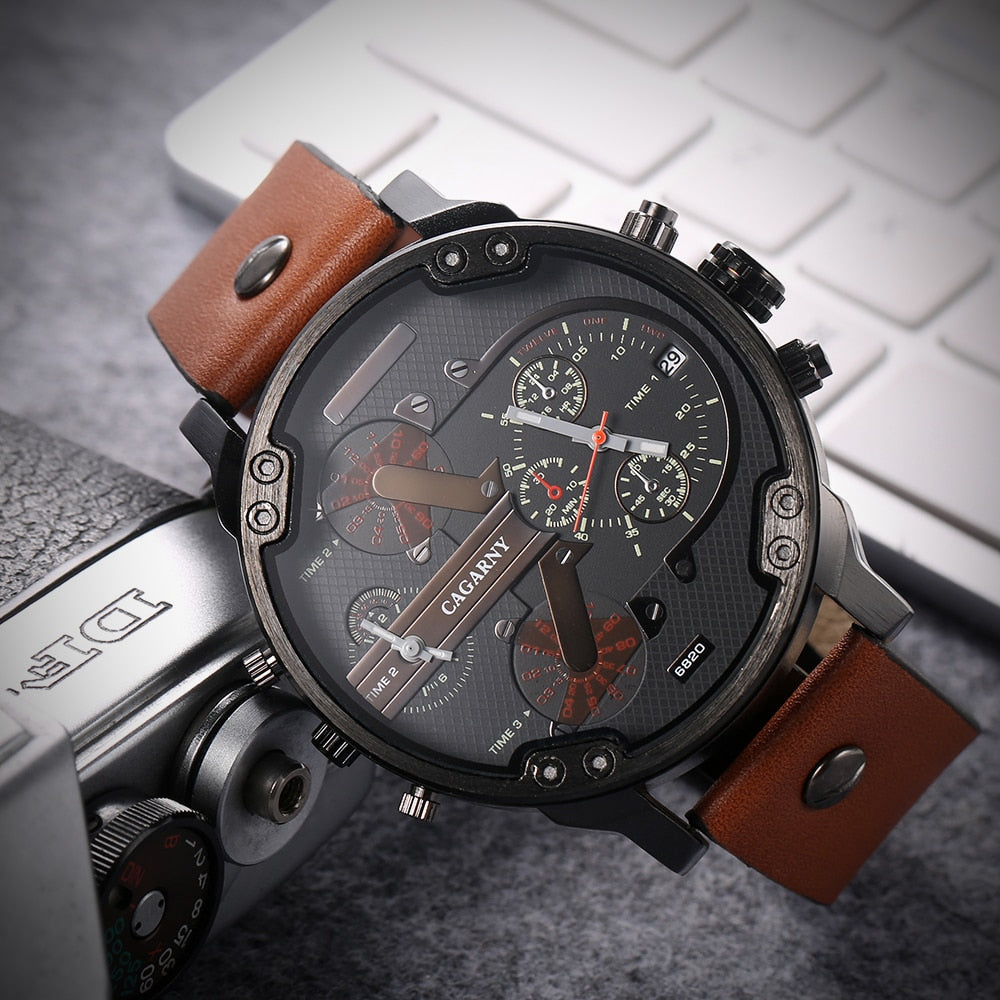 Classy Mens Wrist Watches Waterproof Dual Time Displays Military relogio masculino Male Clock