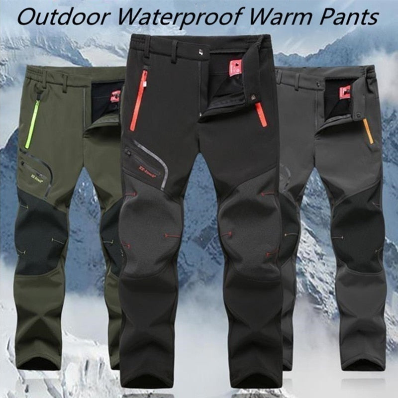 ZOGAA Men's Outdoor Thick Waterproof Hiking Trousers