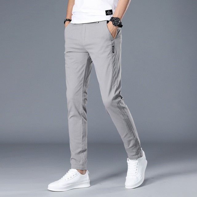 Casual Mens Business Male Trousers Classics Mid