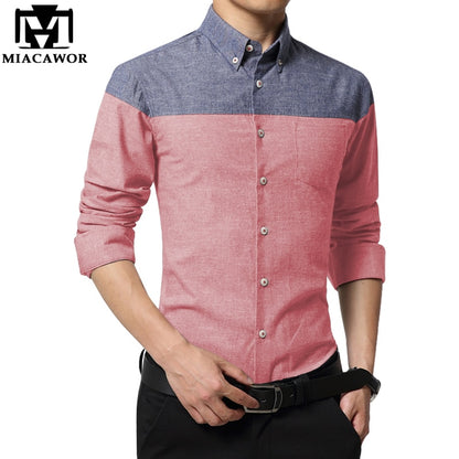 Casual Men Shirt Fashion Brand Chemise Homme Slim Fit Dress