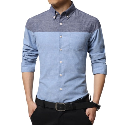 Casual Men Shirt Fashion Brand Chemise Homme Slim Fit Dress