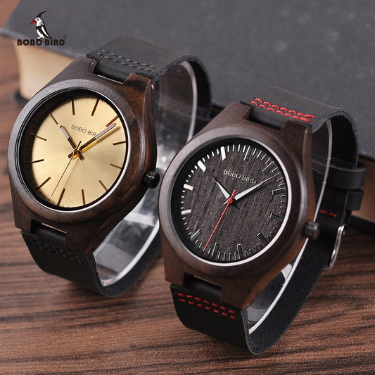 relogio masculino BOBO BIRD Ebony Wood Watch