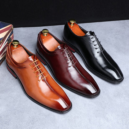 Men's Flat Party Leather Shoes 3 Color