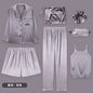 7 Pieces Womens Silk Satin Pajamas