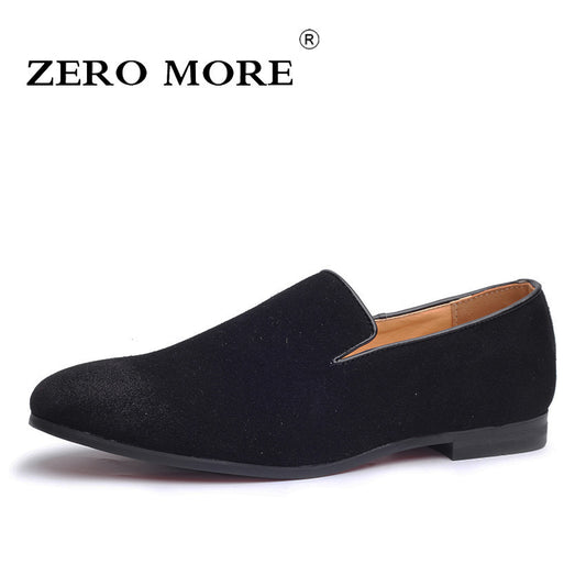 ZERO MORE Slip On Shoes Men Loafers Black 2019 Moccasins Solid Soft Mens Shoes Casual Large Sizes Fashion Breathable Blue Suede