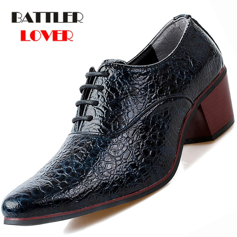 Luxury Men Dress Wedding Shoes Crocodile Leather