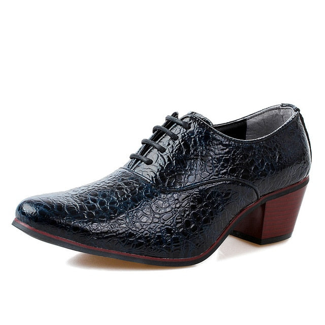 Luxury Men Dress Wedding Shoes Crocodile Leather