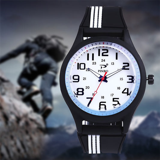 Outdoor Sport Silicone Strap Buckle Simple Mens Clock Quartz Wrist Watches reloj hombre