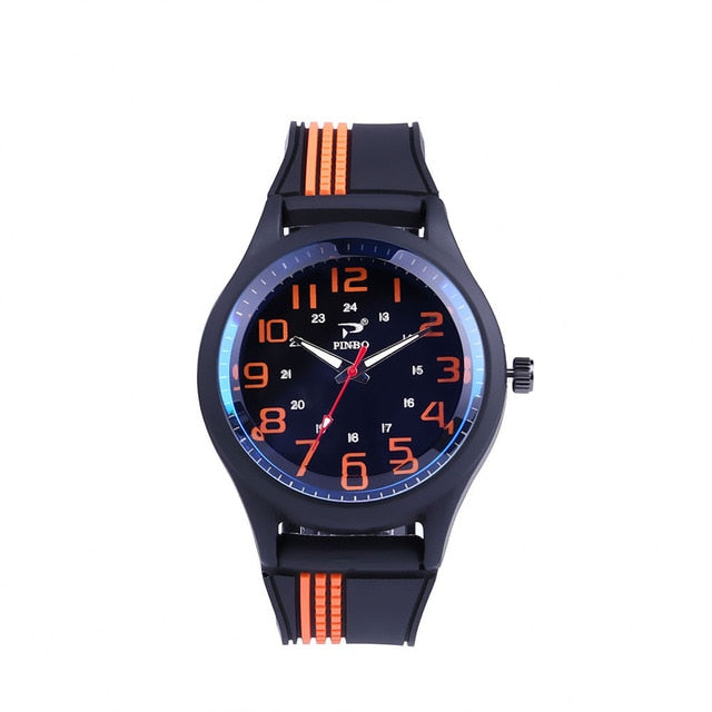 Outdoor Sport Silicone Strap Buckle Simple Mens Clock Quartz Wrist Watches reloj hombre