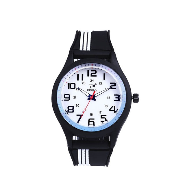 Outdoor Sport Silicone Strap Buckle Simple Mens Clock Quartz Wrist Watches reloj hombre